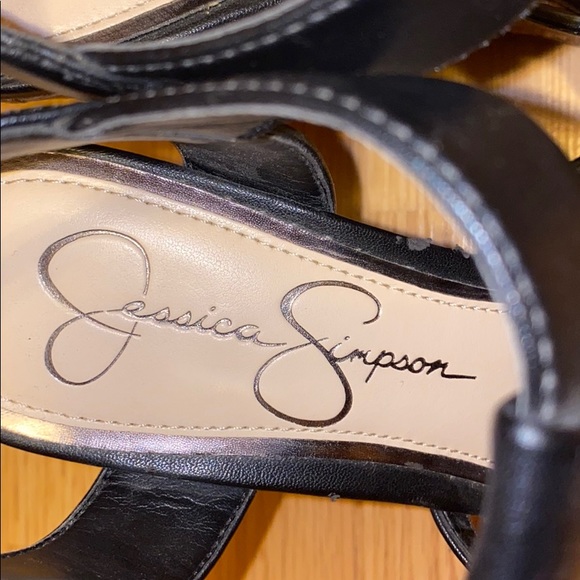 Jessica Simpson Platform Wedge Sandals Black, Tan - Picture 8 of 8